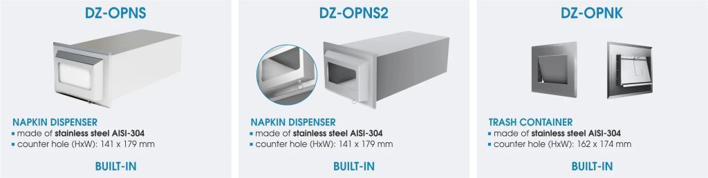 Dozowniki i wrzutka koszowa produkcji AiFO do zabudowy – DZ-OPNS, DZ-OPNS2, DZ-OPNK
