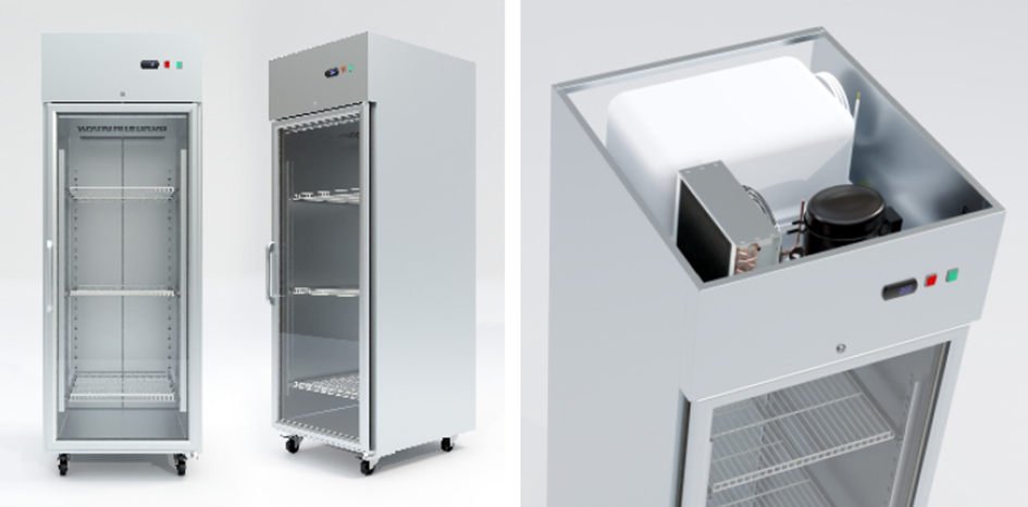 Exemple d'application d'un monobloc dans une armoire réfrigérée