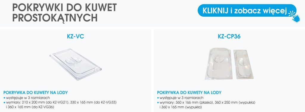 Grafika przedstawiająca pokrywki do kuwet prostokątnych.