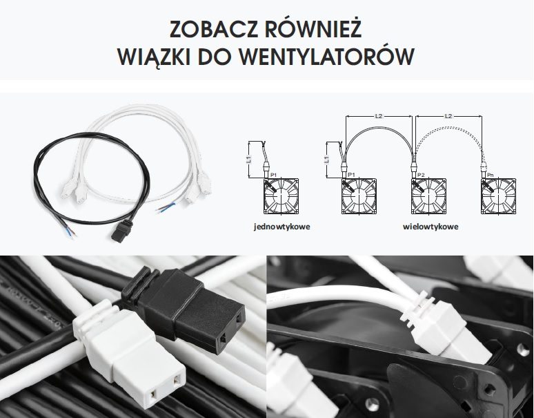 Grafika przedstawiająca wiązki do wentylatorów: jednowtykowe oraz wielowtykowe