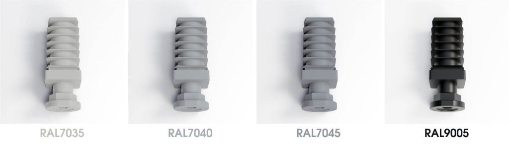 Na grafice przedstawiono stopy regulowane w czterech kolorach, które dostępne są w ofercie AiFO Components.