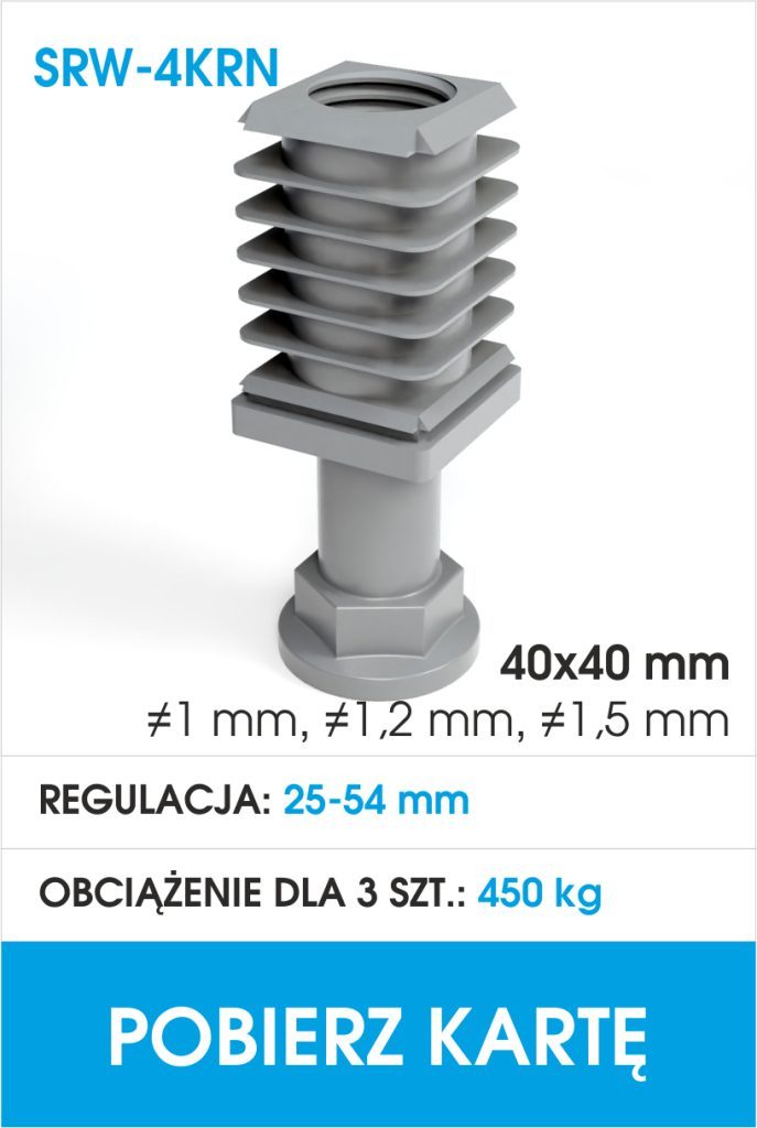 Stopa regulowana SRW-4KRN - grafika z parametrami i pobraniem karty.