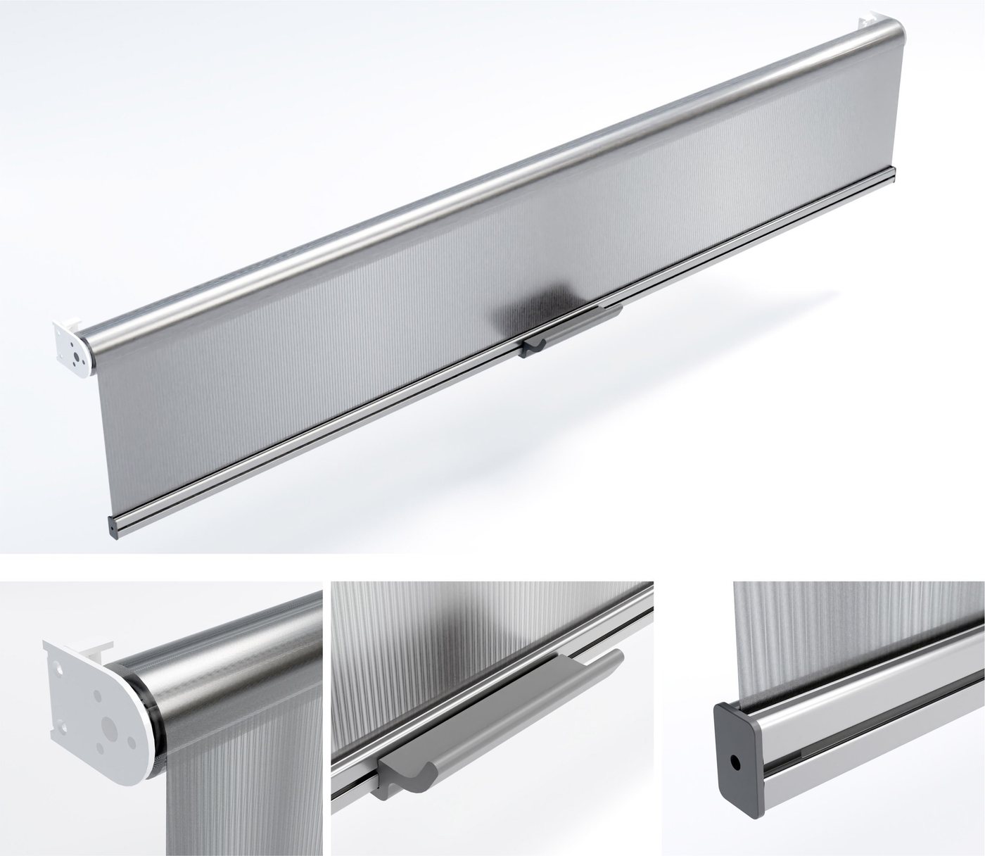 Roller blinds for refrigerated shelving