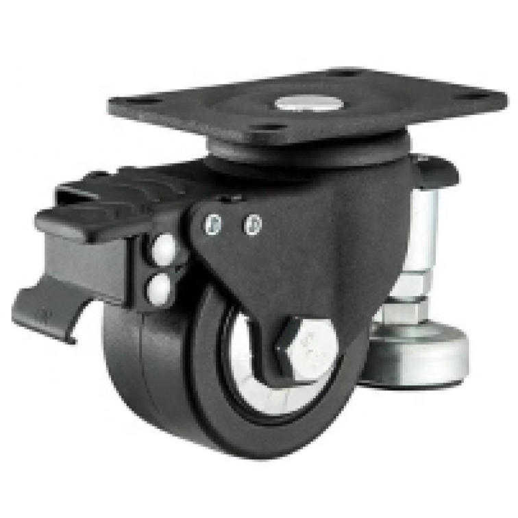 zestaw kołowy z hamulcem i stopą Ø50 mm (nylon/stal malowana proszkowo) KJ-O-LPS-50H