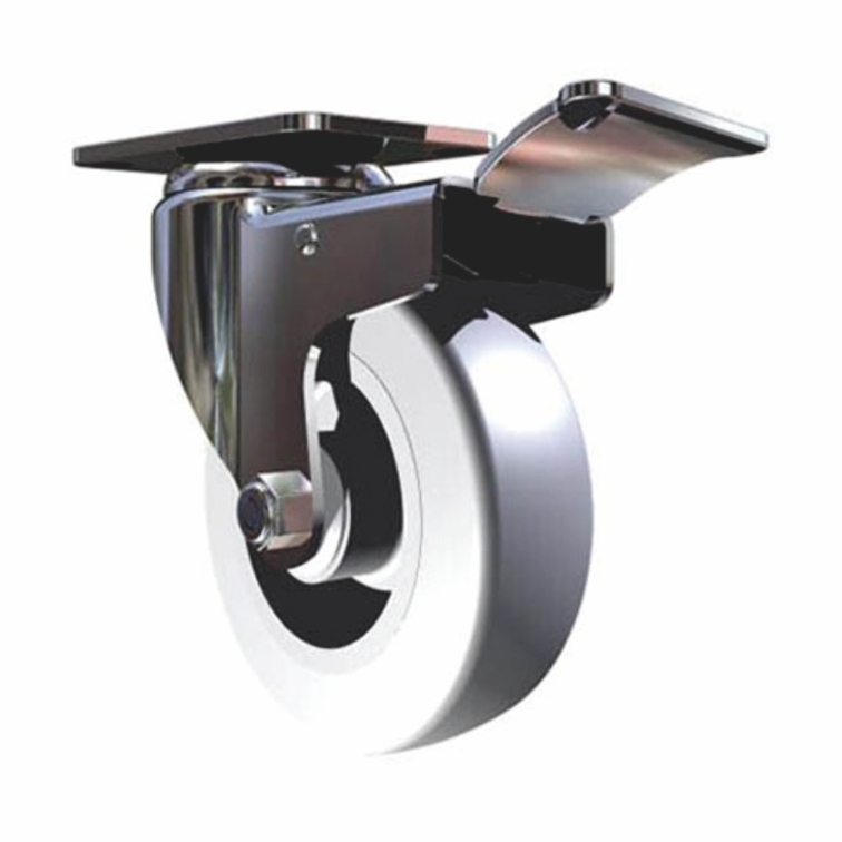zestaw kołowy z hamulcem Ø100 mm (guma/inox) KJ-O-6004