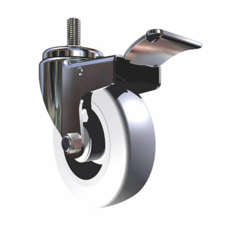 zestaw kołowy z hamulcem Ø100 mm (guma/inox) KJ-O-6005