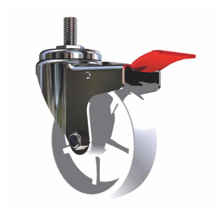 zestaw kołowy z hamulcem Ø100 mm (nylon/ocynk) KJ-O-4719