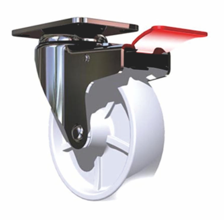 zestaw kołowy z hamulcem Ø100 mm (nylon/ocynk) KJ-O-4718