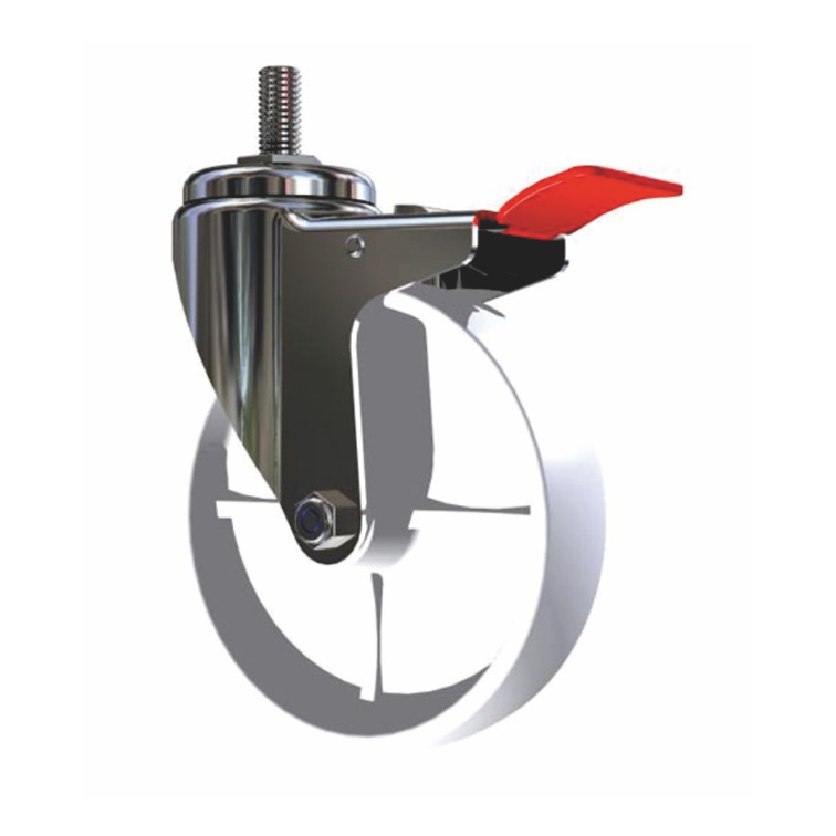zestaw kołowy z hamulcem Ø125 mm (nylon/ocynk) KJ-O-4731