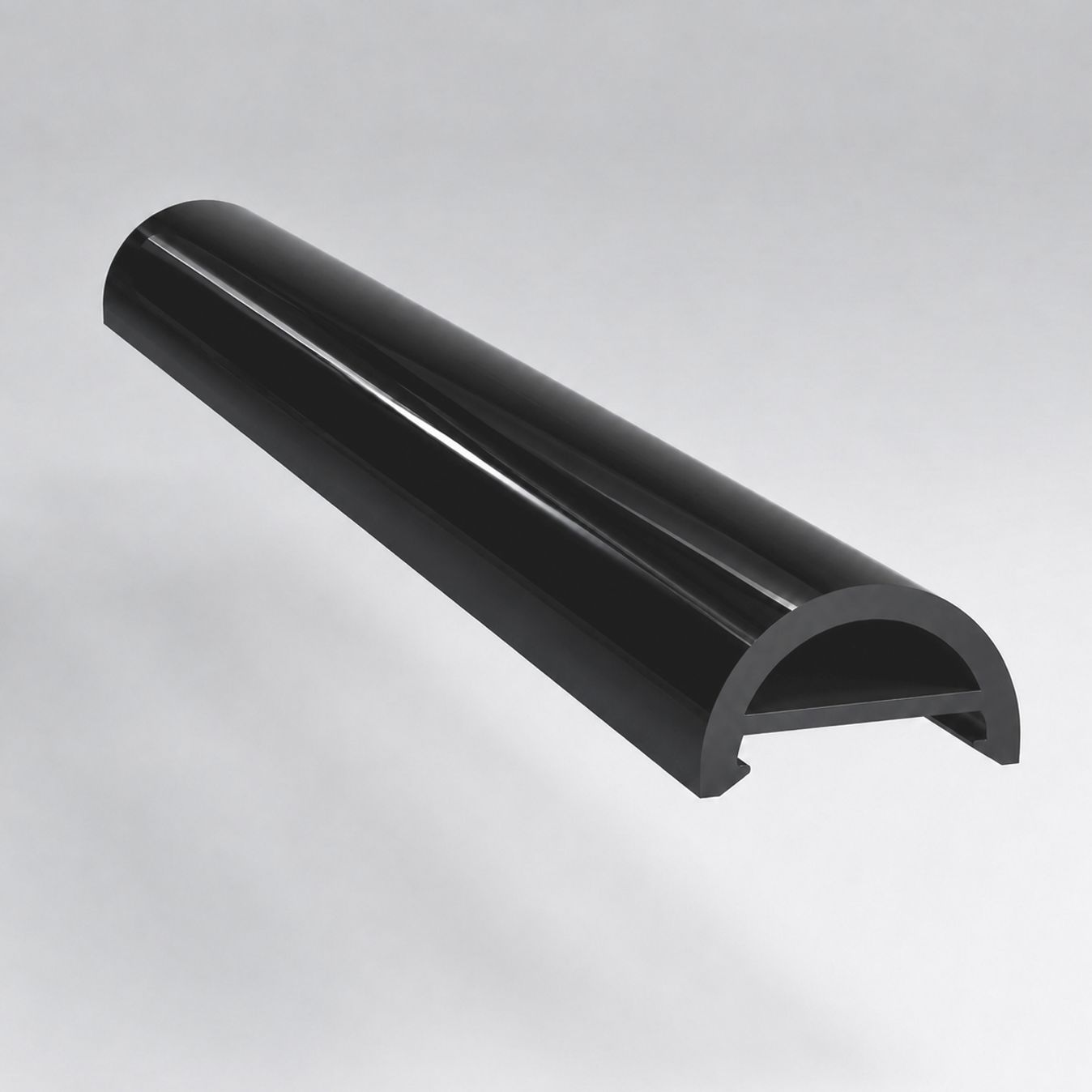 odbojnik (miękki PCV, połysk) PS-BUP50 GLOSSY BLACK (1 m)