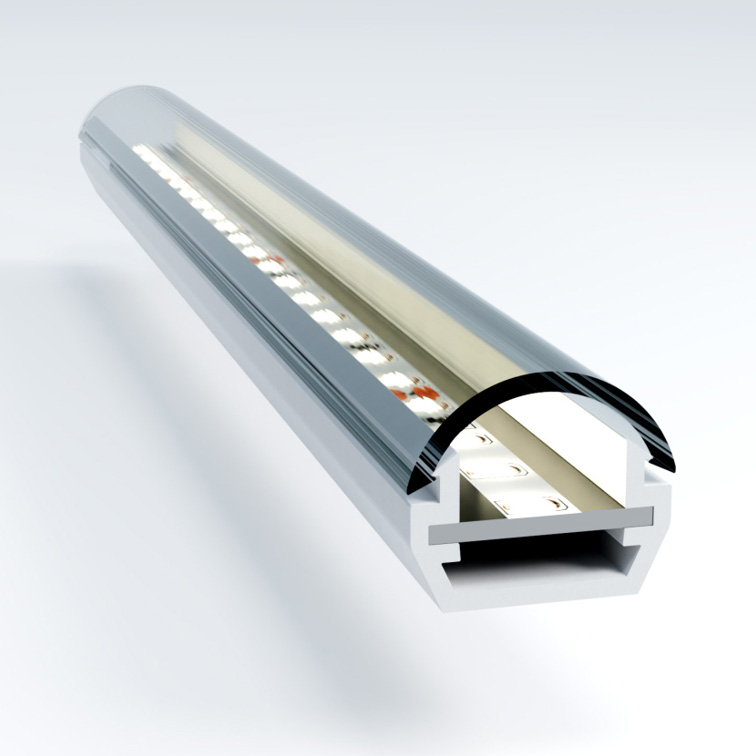 profil bazowy LED PU-LED307, osłona PU-LED308 i zakończenia PU-LED309 i PU-LED310