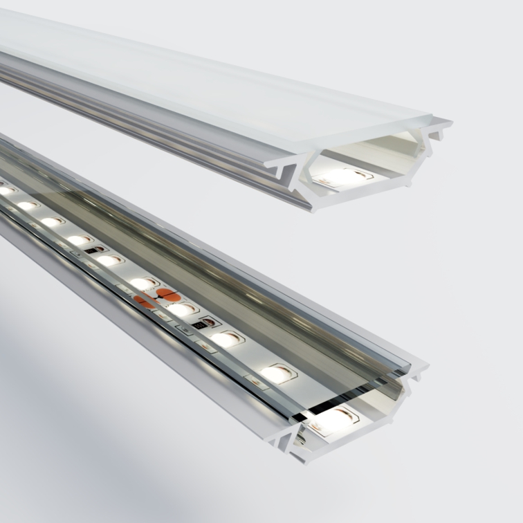 profil LED PU-LED02 + osłony PU-LED02-OM i PU-LED02-OP