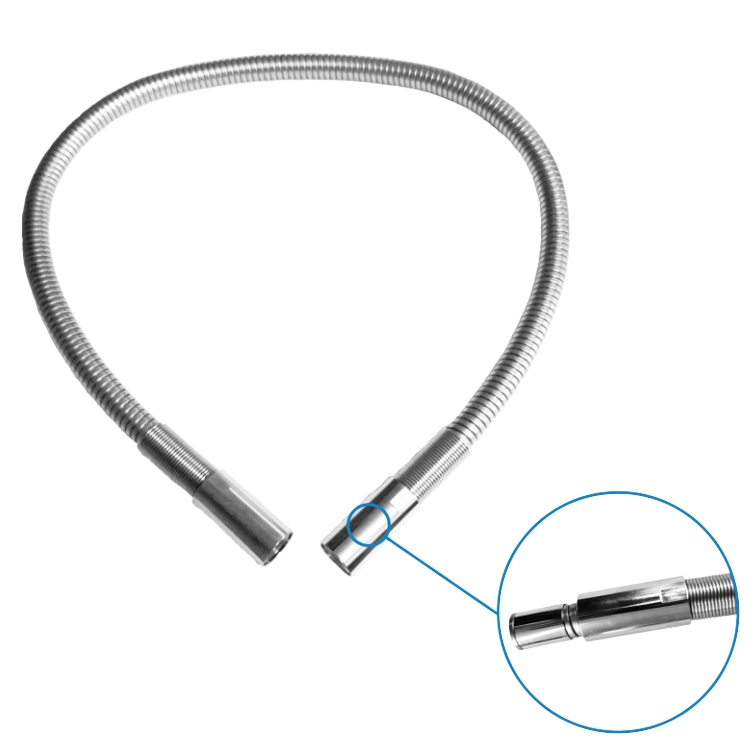 wąż do baterii ze spryskiwaczem (1/2"x1/2", L=1,0 m) w pancerzu inox AG-K100