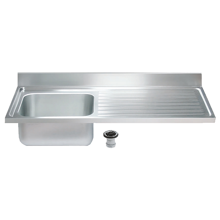 zlew gastronomiczny 1000x700 mm z ociekaczem (komora 400x500x250 mm po lewej) KZ-100705425/1L (50/50)