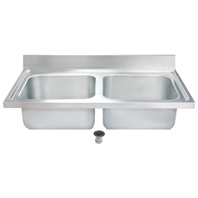 zlew gastronomiczny 1400x700 mm (2 komory 600x500x320 mm) KZ-140706532/2 (50/50)
