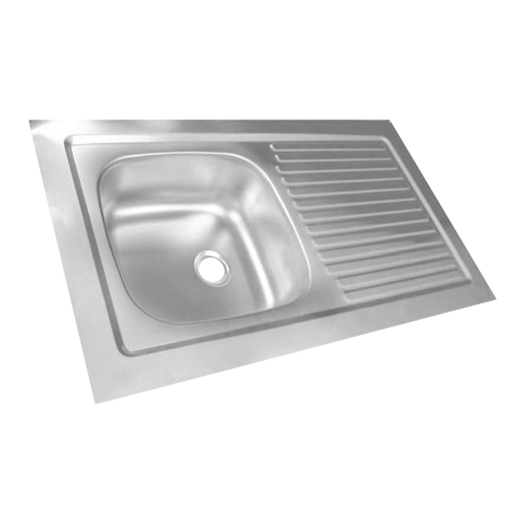 zlew nierdzewny 902,5x525 mm z ociekaczem (komora 370x340x150 mm po lewej) KZ-925