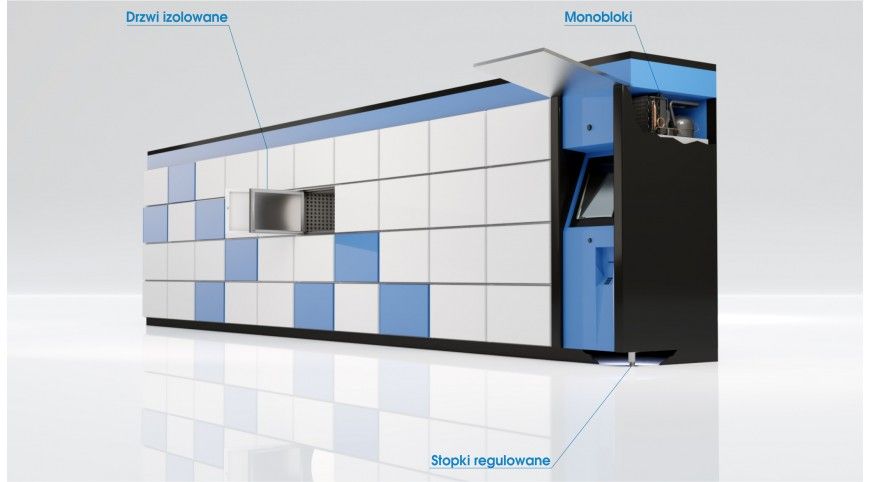 Komponenty do lodówkomatów - drzwi izolowane, monobloki oraz stopki regulowane