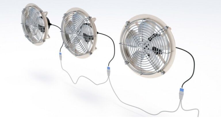 Fan unit with wiring