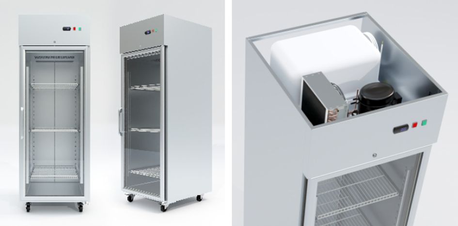 Example of monoblock application in a cooling cabinet