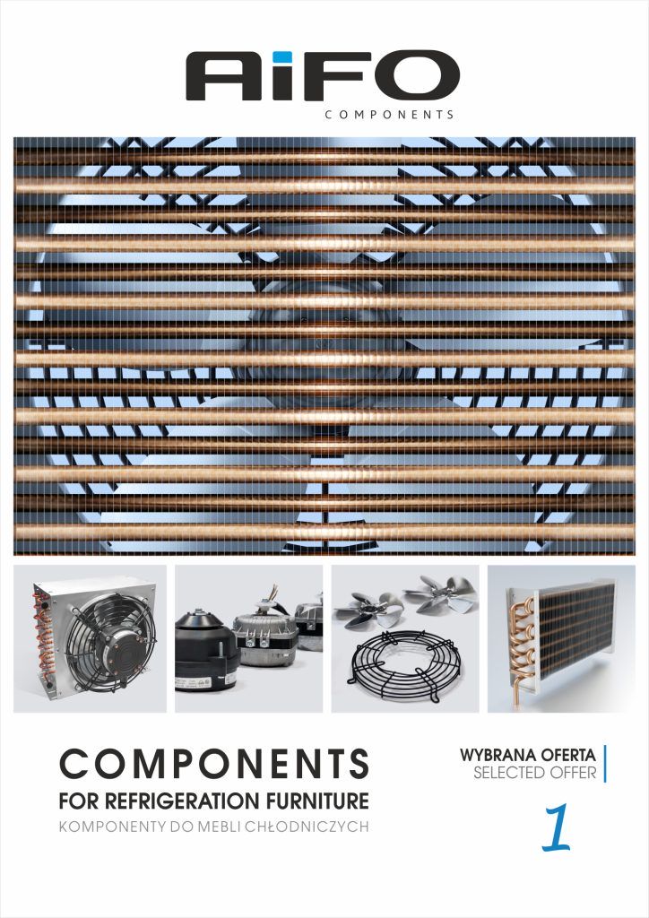 Grafika przedstawiająca okładkę katalogu Komponenty do mebli chłodniczych